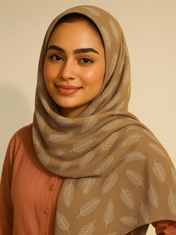 Leaf Me Alone Hijab - Peanut Brown